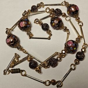 Vintage Murano Wedding Cake Beads Necklace